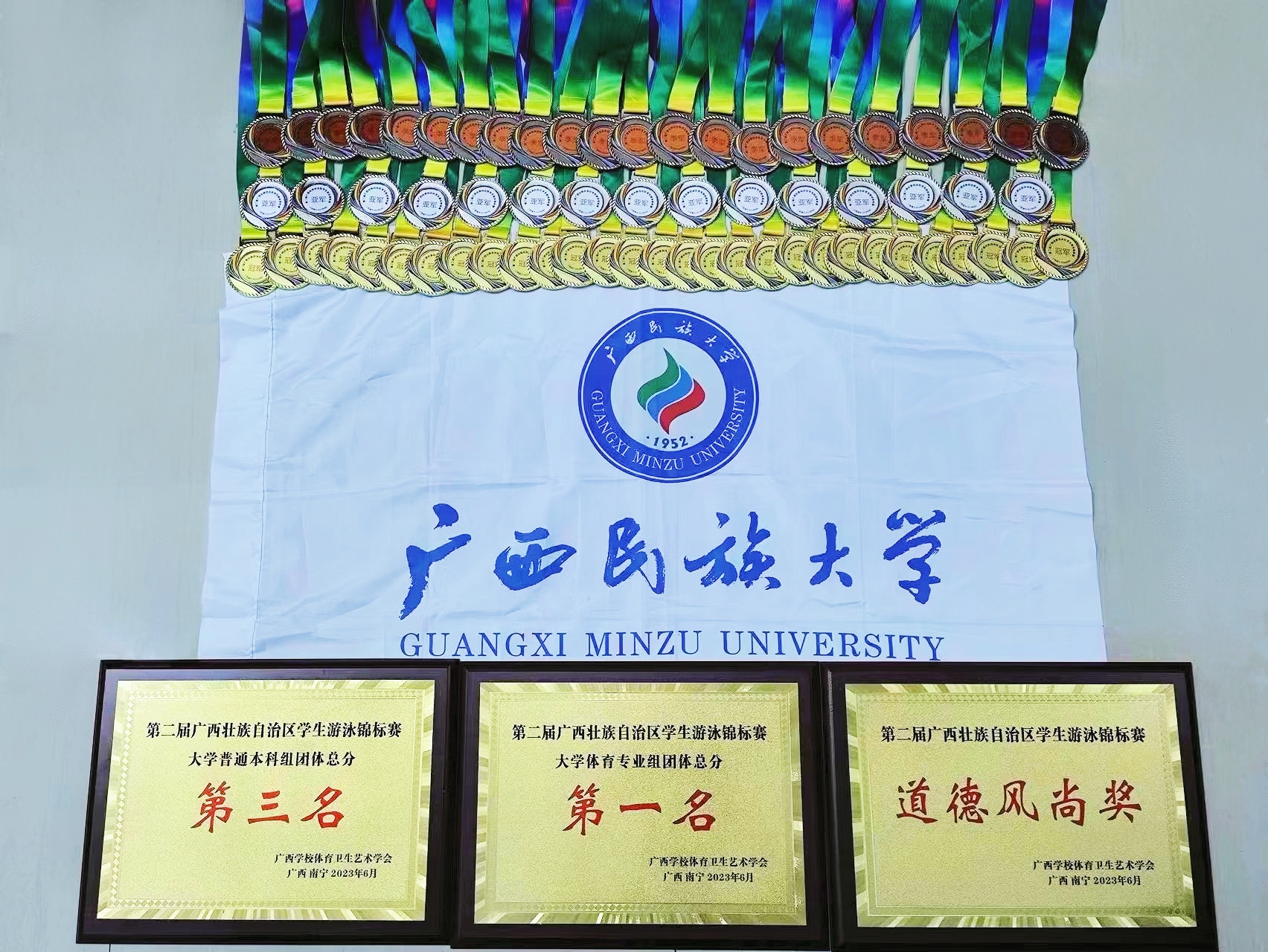广西民族大学游泳队荣获第二届广西学生游泳